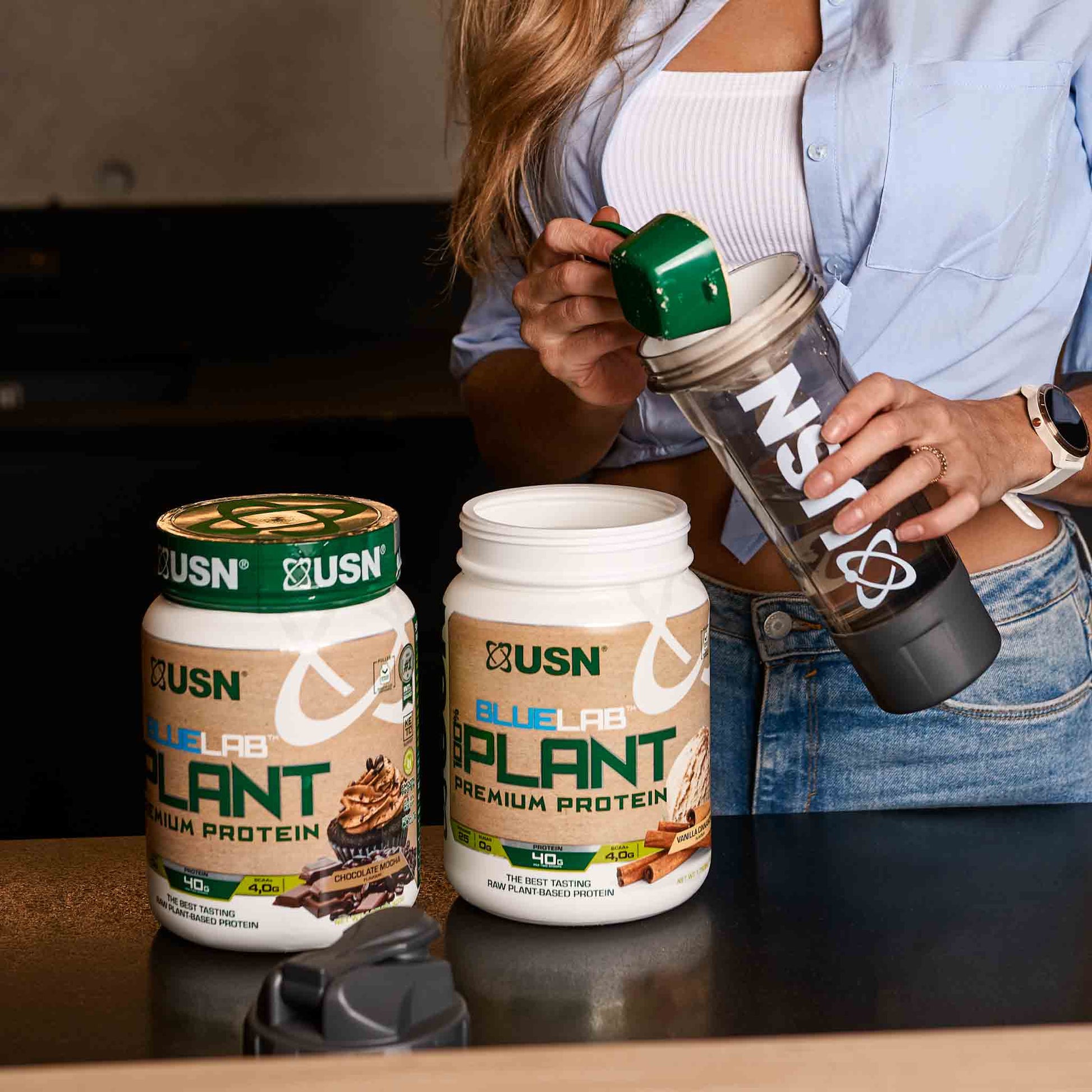 plant protein in a shaker